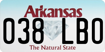 AR license plate 038LBO