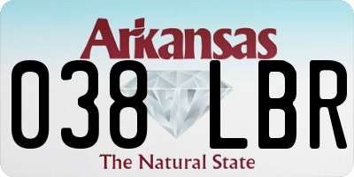 AR license plate 038LBR