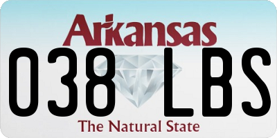 AR license plate 038LBS