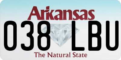 AR license plate 038LBU