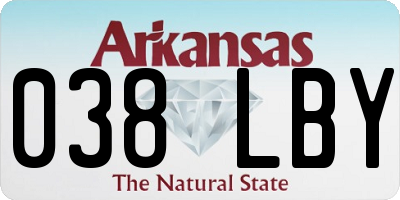 AR license plate 038LBY