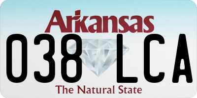 AR license plate 038LCA