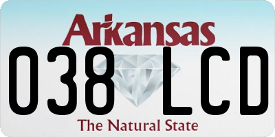 AR license plate 038LCD