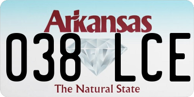 AR license plate 038LCE