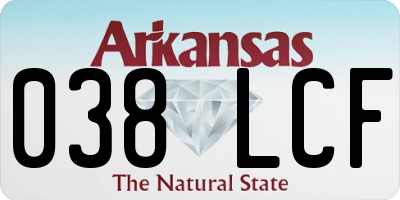 AR license plate 038LCF
