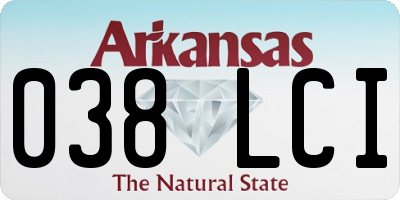AR license plate 038LCI