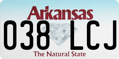 AR license plate 038LCJ