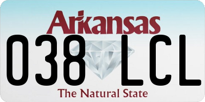 AR license plate 038LCL