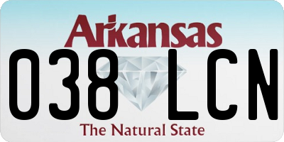 AR license plate 038LCN