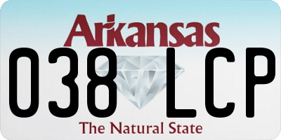 AR license plate 038LCP