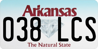 AR license plate 038LCS