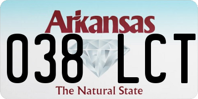 AR license plate 038LCT