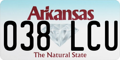 AR license plate 038LCU