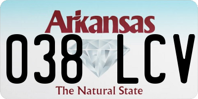 AR license plate 038LCV