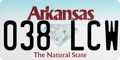 AR license plate 038LCW