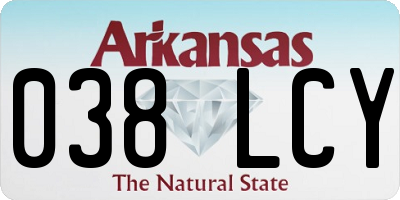 AR license plate 038LCY