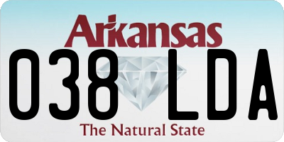 AR license plate 038LDA
