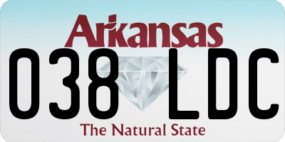 AR license plate 038LDC
