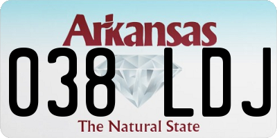 AR license plate 038LDJ