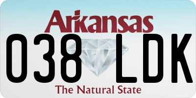 AR license plate 038LDK