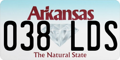 AR license plate 038LDS