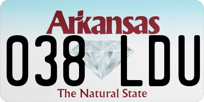 AR license plate 038LDU