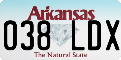 AR license plate 038LDX