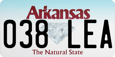 AR license plate 038LEA