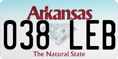 AR license plate 038LEB