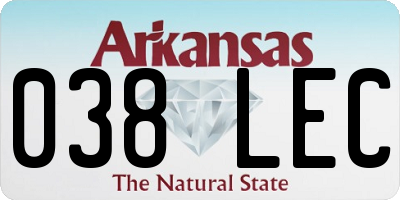 AR license plate 038LEC