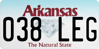 AR license plate 038LEG