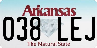 AR license plate 038LEJ