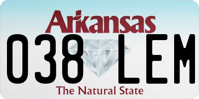AR license plate 038LEM
