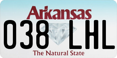AR license plate 038LHL