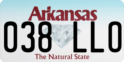 AR license plate 038LLO