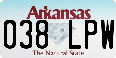AR license plate 038LPW