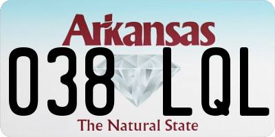 AR license plate 038LQL