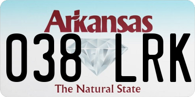 AR license plate 038LRK