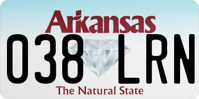 AR license plate 038LRN