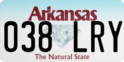 AR license plate 038LRY