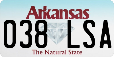 AR license plate 038LSA