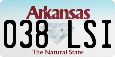 AR license plate 038LSI