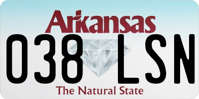 AR license plate 038LSN