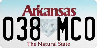 AR license plate 038MCO