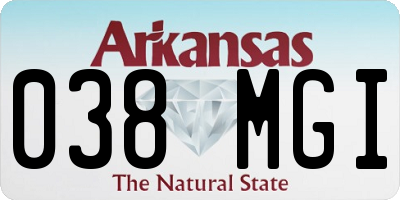 AR license plate 038MGI