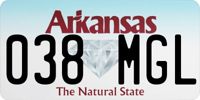 AR license plate 038MGL