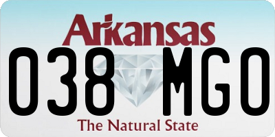 AR license plate 038MGO