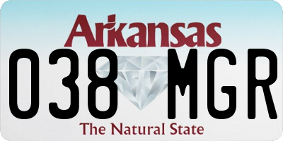 AR license plate 038MGR