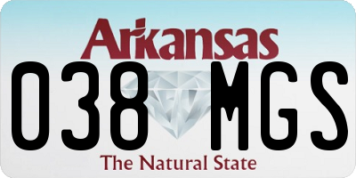 AR license plate 038MGS