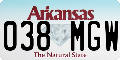 AR license plate 038MGW